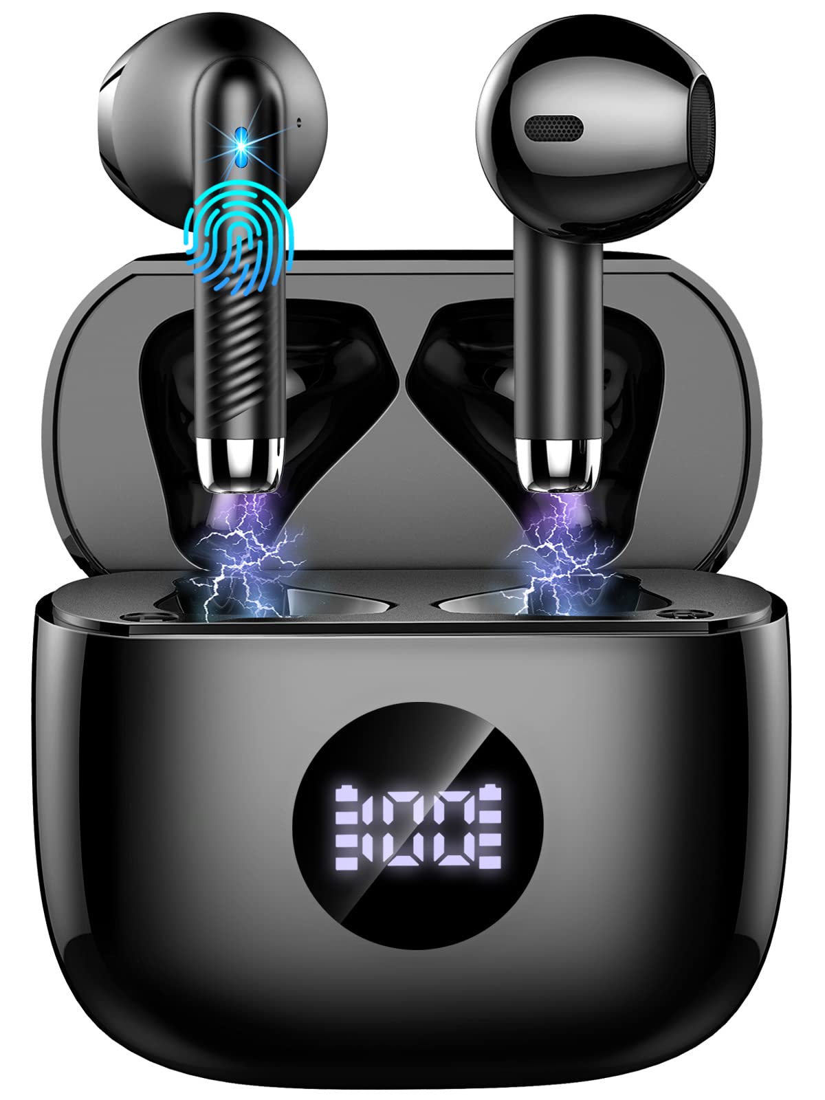 Wireless Earbuds Bluetooth 5 4 Ear Buds LED Power Display - Jxrev Official Imagery - 2