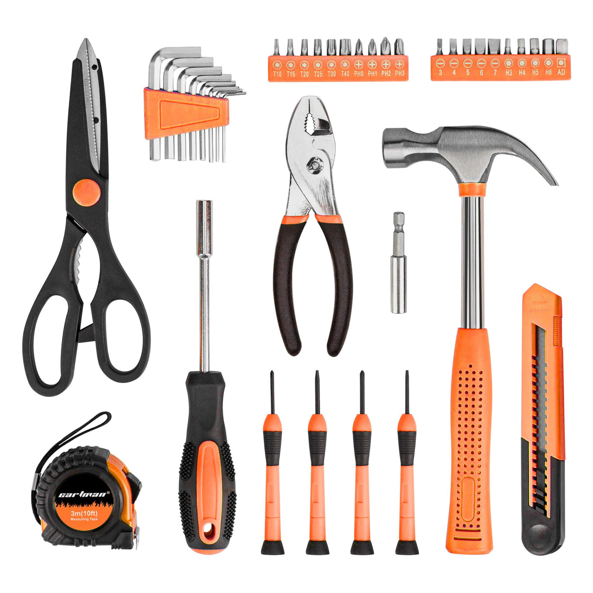 CARTMAN 39 Piece Household Tool Set Orange Hand Kit With - CARTMAN Official Imagery - 4