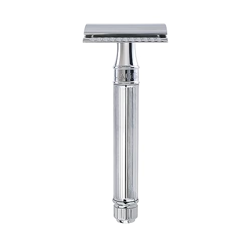 Edwin Jagger DE89Lbl Lined Detail Chrome Plated Double Edge - Edwin Jagger Official Imagery - 1