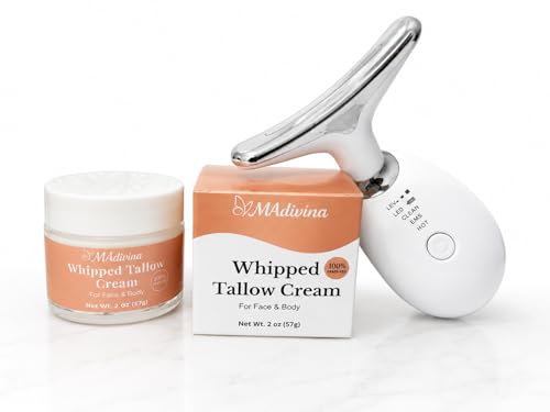 Whipped Tallow Cream with LED Light Facial Massager 100 - MAdivina Official Imagery - 1