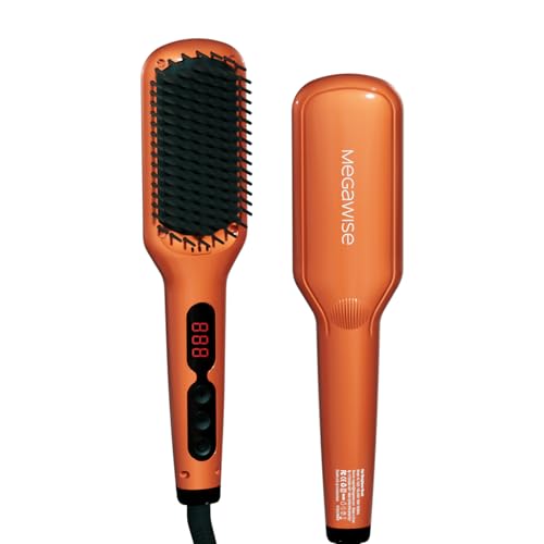 MEGAWISE Hair Straightener Brush Anti Scald Ionic Auto Off - MEGAWISE Official Imagery - 1