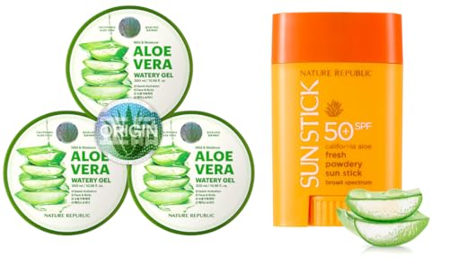 Nature Republic Aloe Vera Gel 92 Percent x Sun Stick Set - Nature Republic Official Imagery - 1