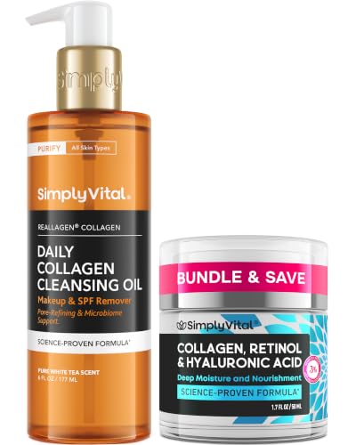SimplyVital Cleansing Oil to Milk Collagen Retinol Cream Set - SimplyVital Official Imagery - 1