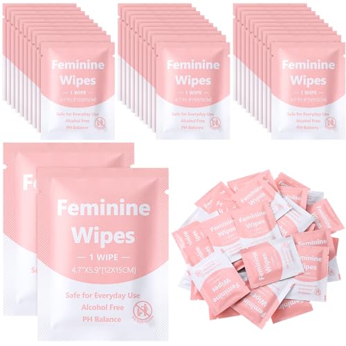 300 Pieces Bulk Feminine Wipes Individually Wrapped Pink - Dansib Official Imagery - 1