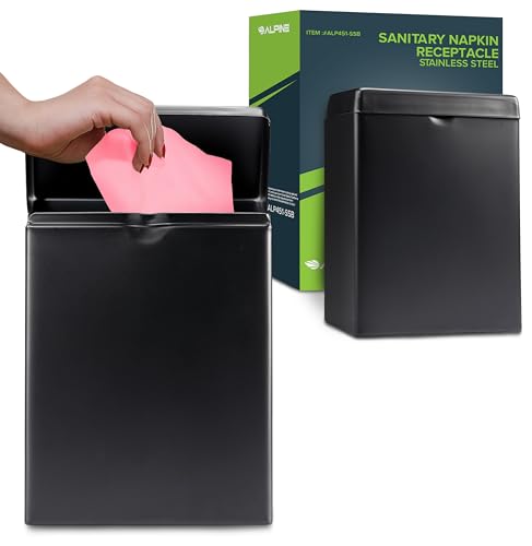 Alpine Sanitary Napkin Receptacle Wall Mounted Tampon Holder - Alpine Official Imagery - 1