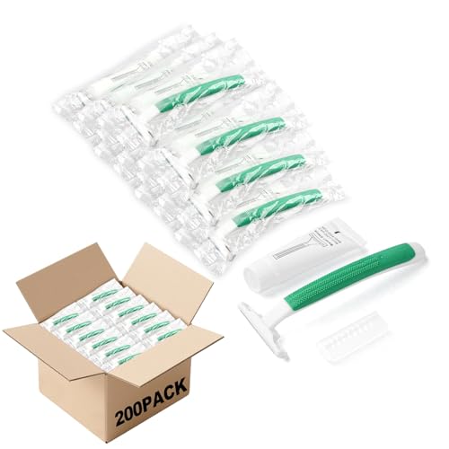 200 Disposable Razors in Bulk Green Razors Individually - skourvut Official Imagery - 1