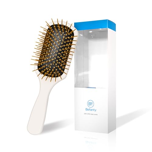 24K Gold Plated Gua Sha Hair Brush Scalp Massager for Hair - Befanty Official Imagery - 1