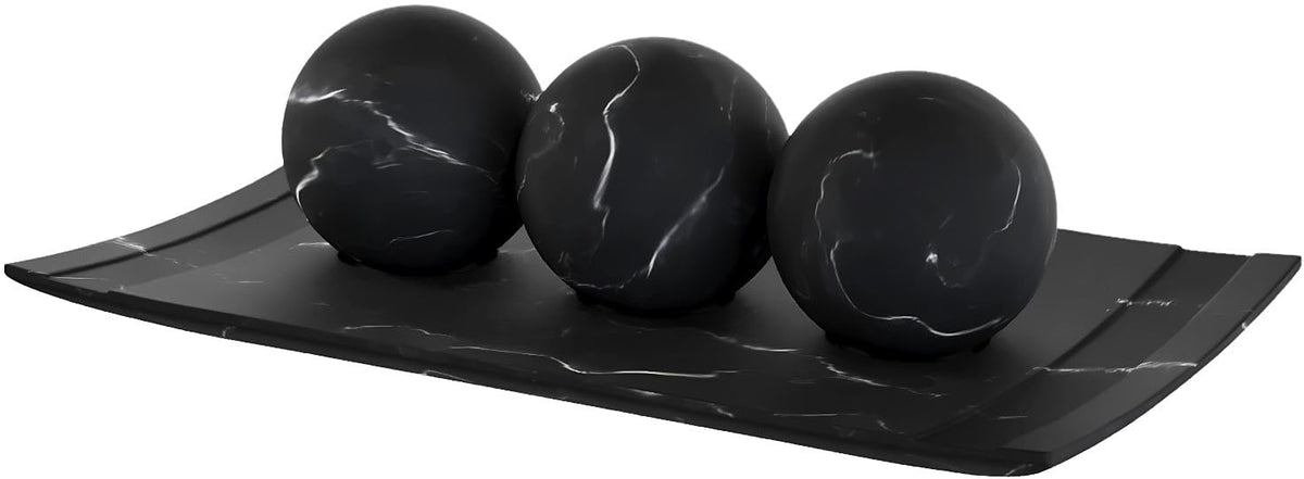 Creative Scents Black Marble Look Home Decor Bowl and Orb - Creative Scents Official Imagery - 2
