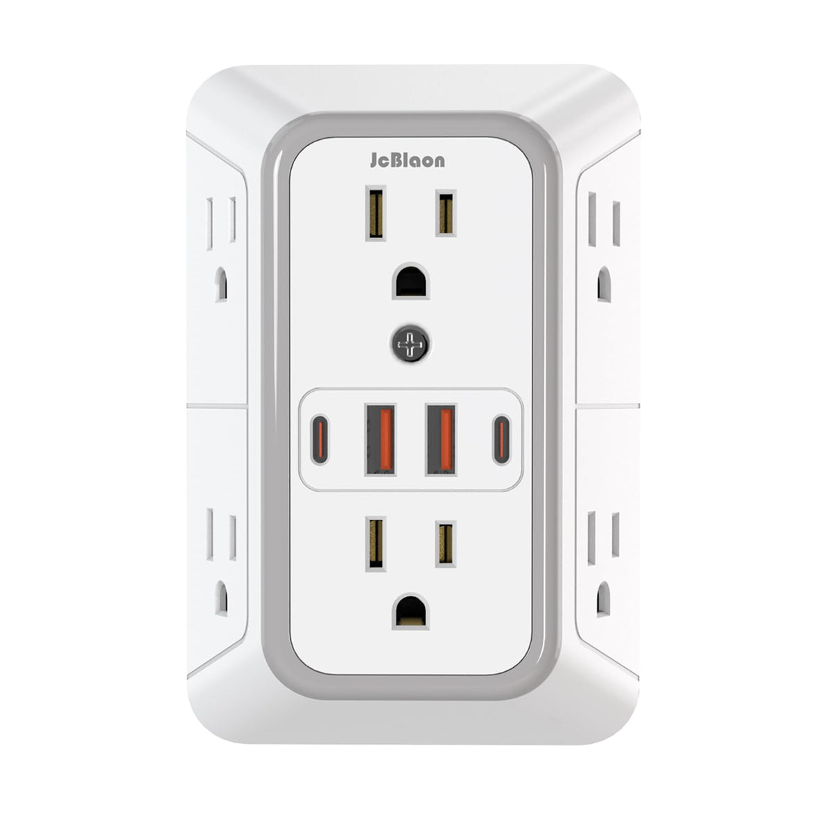 JcBlaon Outlet Extender Surge Protector – White 1 Pack, Plastic