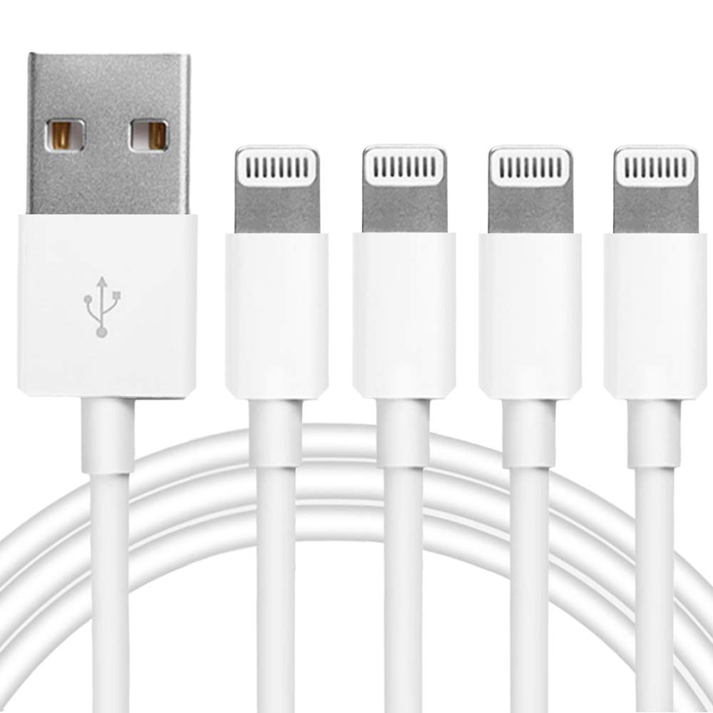 MAILESI iPhone Charger 4Pack Original MFi Certified Lightning Cable – White, Aluminum