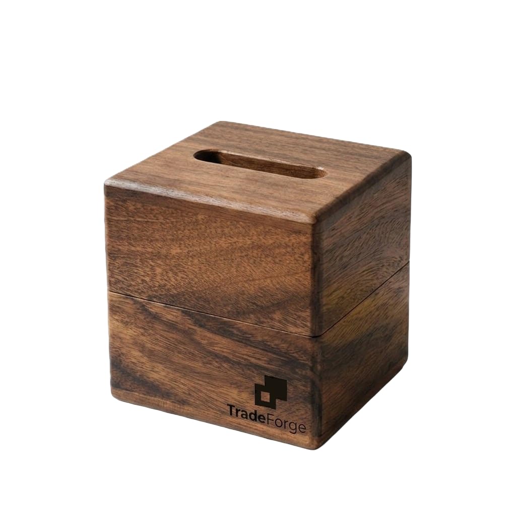 TradeForge South American Black Walnut Wooden Tissue Box - Premium Selection Official Imagery - 2