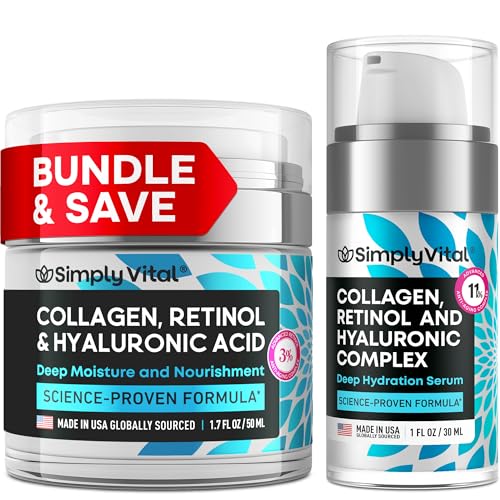 SimplyVital Collagen Retinol Hyaluronic Acid Serum Cream Set - SimplyVital Official Imagery - 1