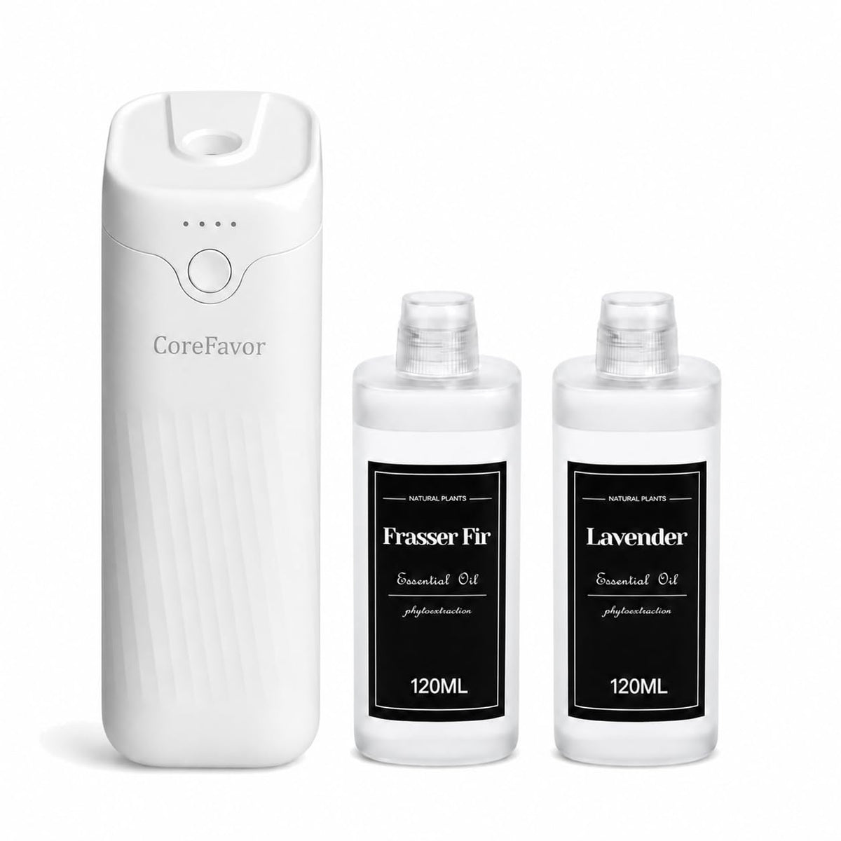 Waterless Essential Oil Diffuser with 2x120ml Oil - CoreFavor Official Imagery - 2