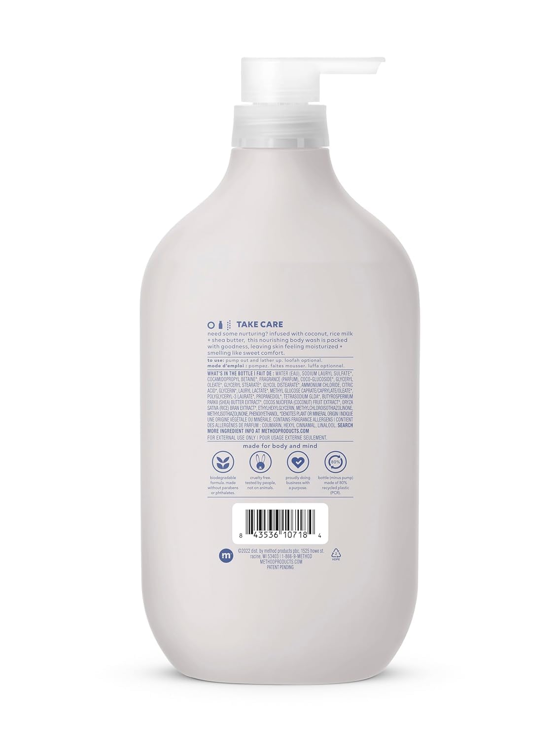 method Body Wash Simply Nourish 28 fl oz – close-up detail