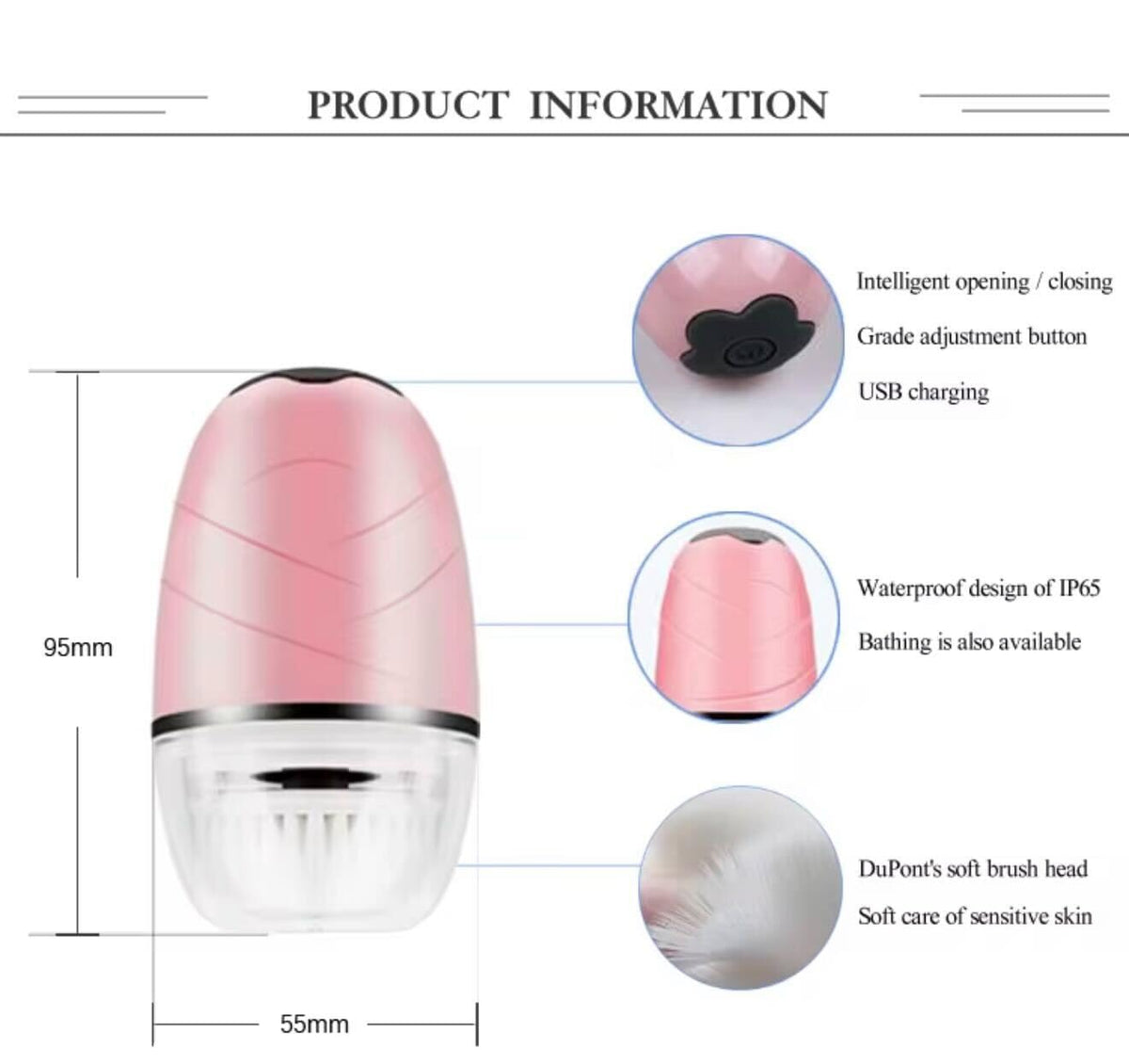 Facial Cleansing Brush Electric Face Scrubber with 3 Brush - BEAUTIVANA Official Imagery - 8