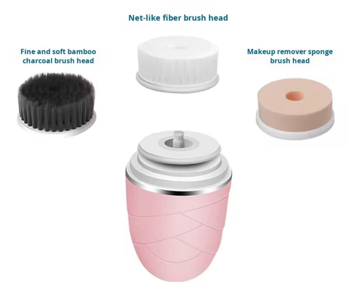 Facial Cleansing Brush Electric Face Scrubber with 3 Brush - BEAUTIVANA Official Imagery - 3