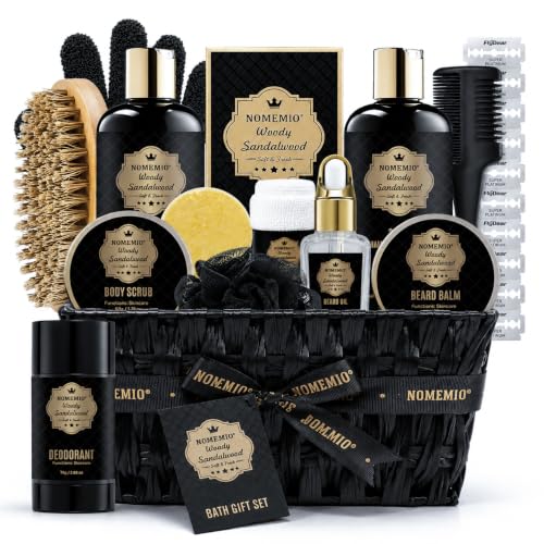 Luxury Spa Gift Basket for Men Father s Day Gifts Sandalwood - Nomemio Official Imagery - 1