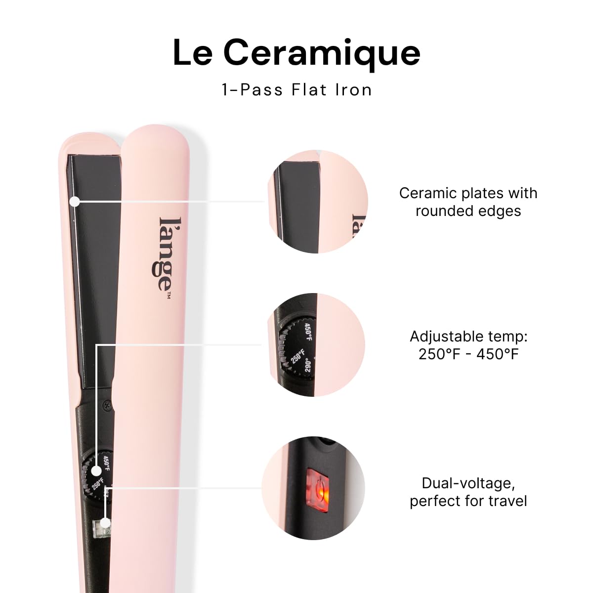 L ANGE HAIR Le Ceramique 1 Pass Flat Iron Hair Straightener - L'ANGE HAIR Official Imagery - 3