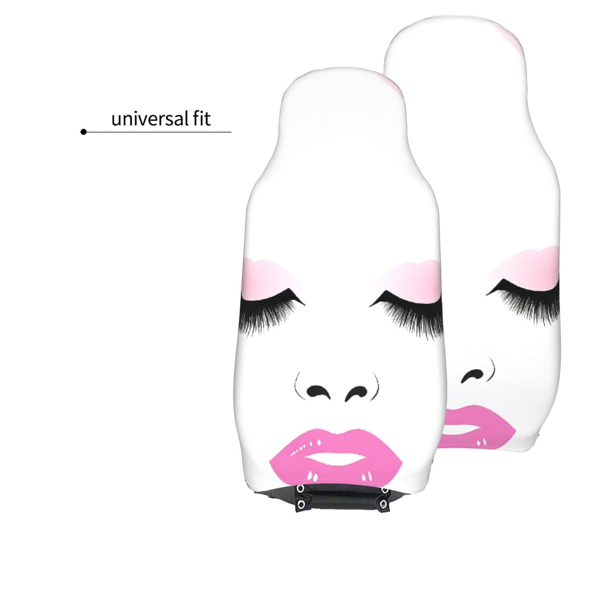 Eyelash Lip White Car Seat Covers Front Set 2pcs Universal - TOKLIHDTJ Official Imagery - 3