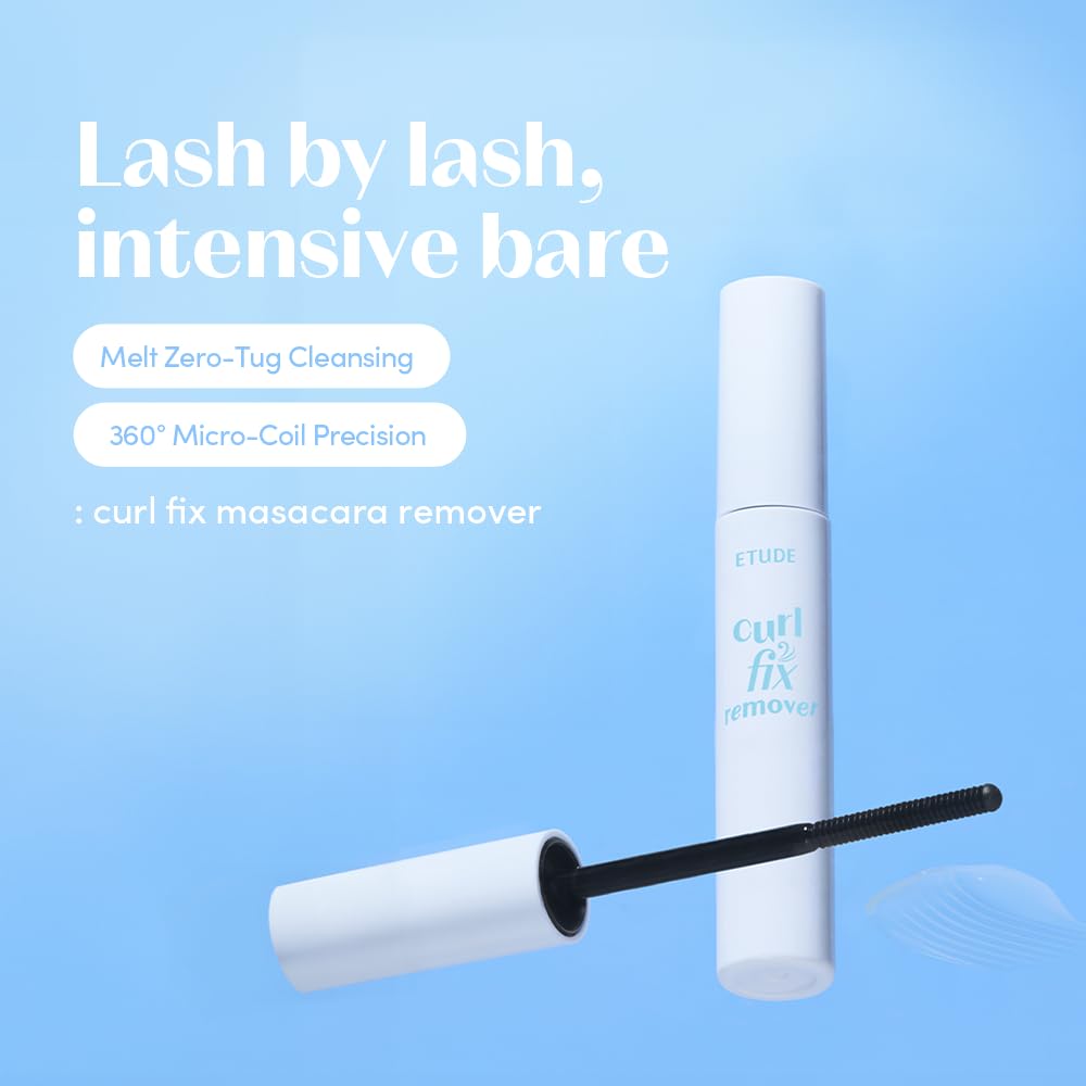 ETUDE Curl Fix Waterproof Mascara Remover with Biotin and – back view and specifications