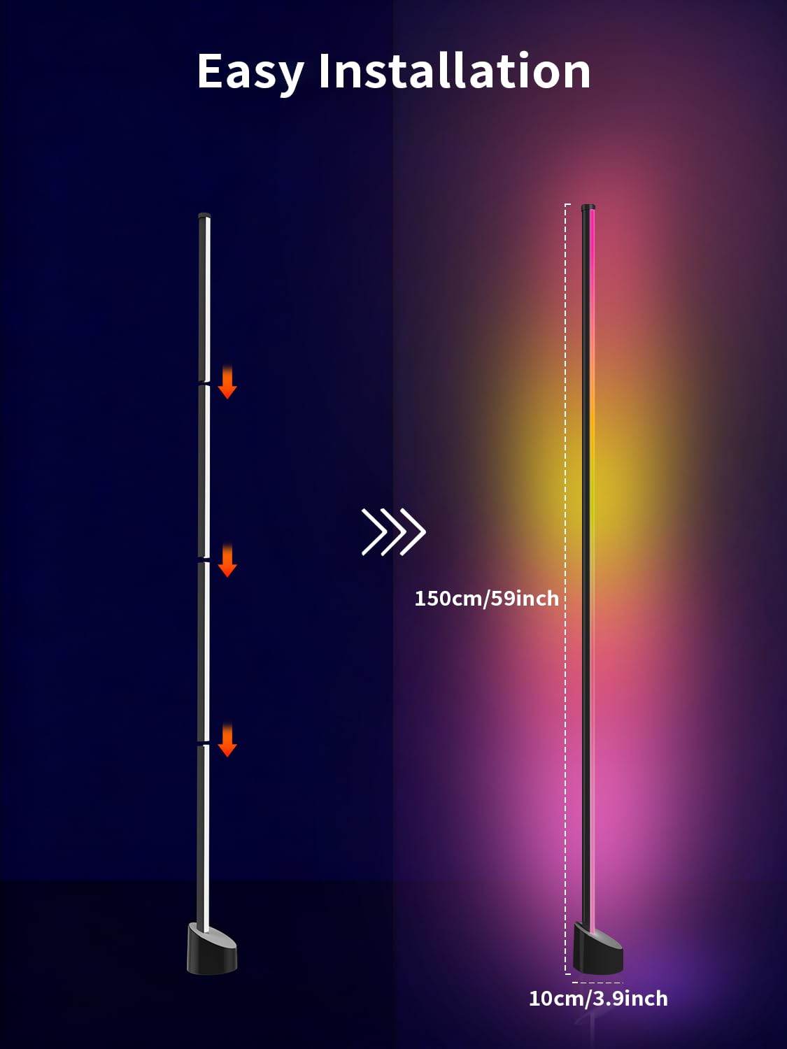 Tyute Corner Floor Lamp RGB LED Corner Lamp with 16 Million - Tyute Official Imagery - 8