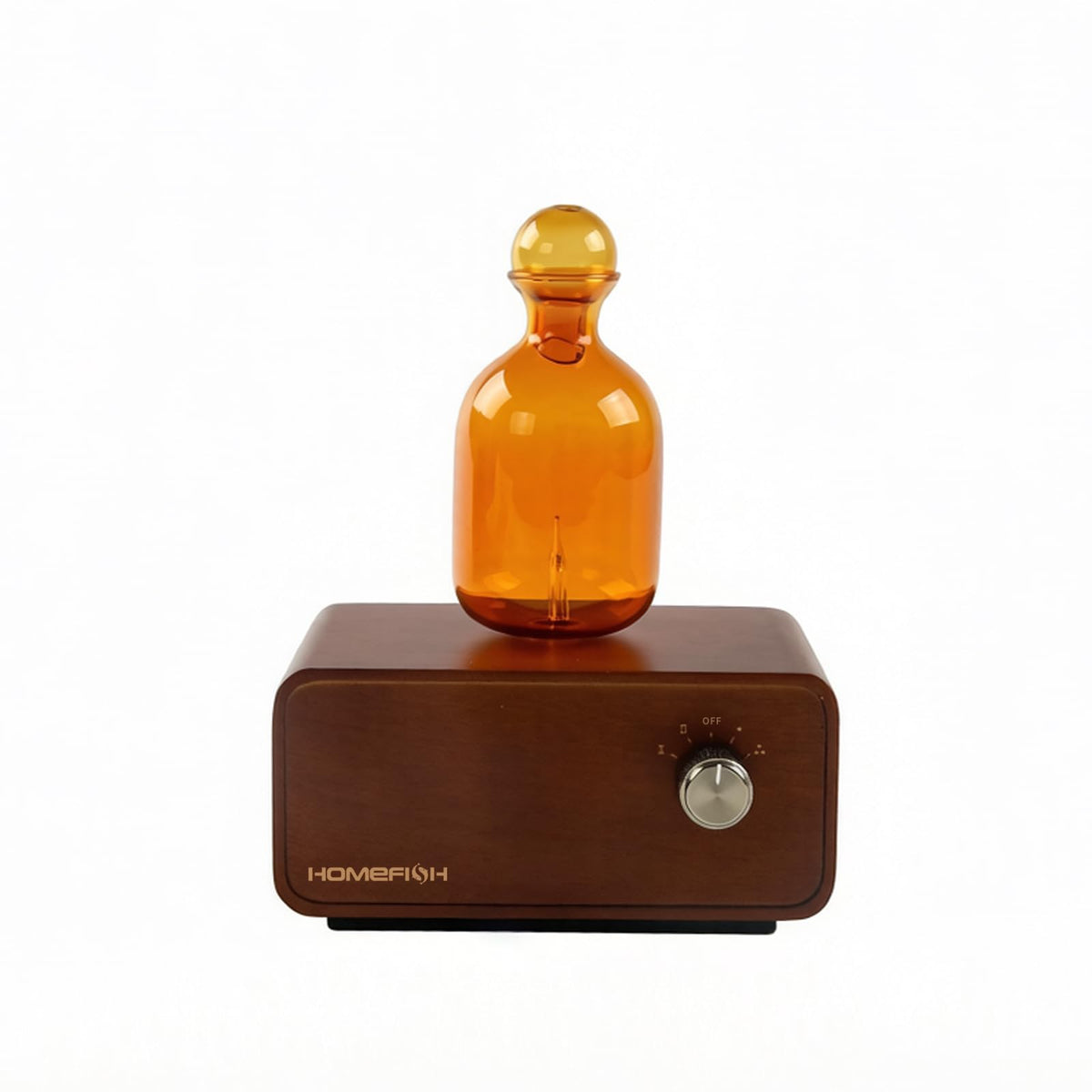 Waterless Essential Oil Diffuser Beech Walnut Glass Design - HOMEFISH Official Imagery - 2