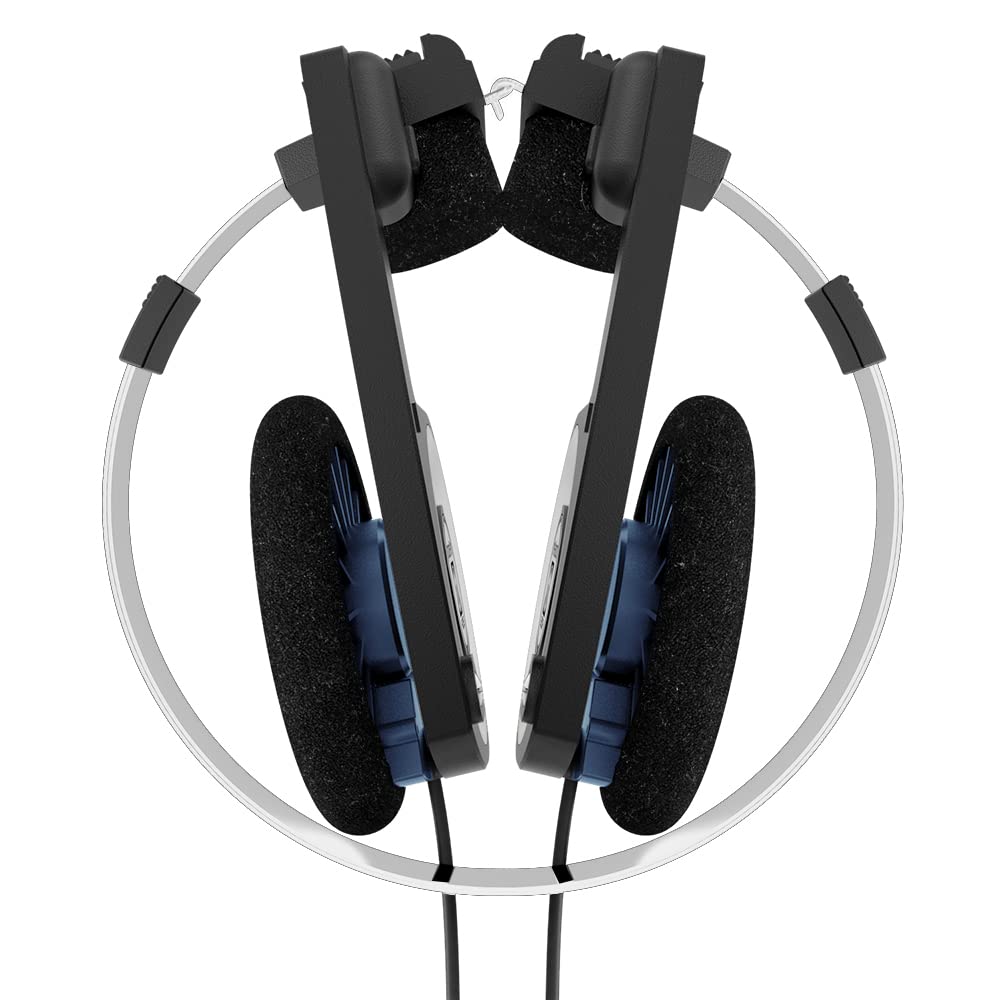 Koss Porta Pro Classic Retro 80s Style On Ear Headphones – close-up detail in Black; Silver