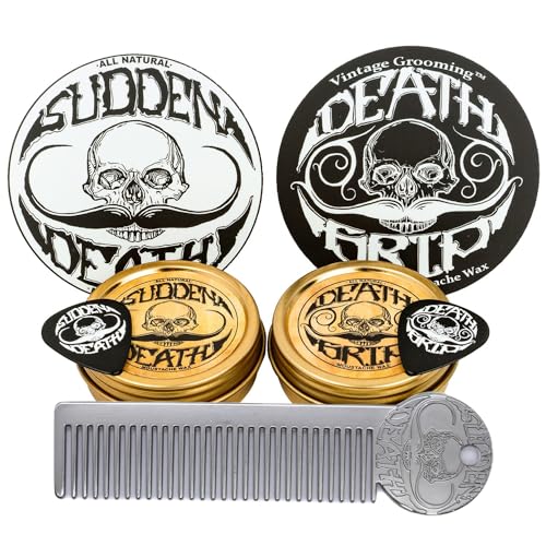 Moustache Care Gift Set for Men Wax Balm Comb Grooming Death - THE VINTAGE GROOMING CO. Official Imagery - 1