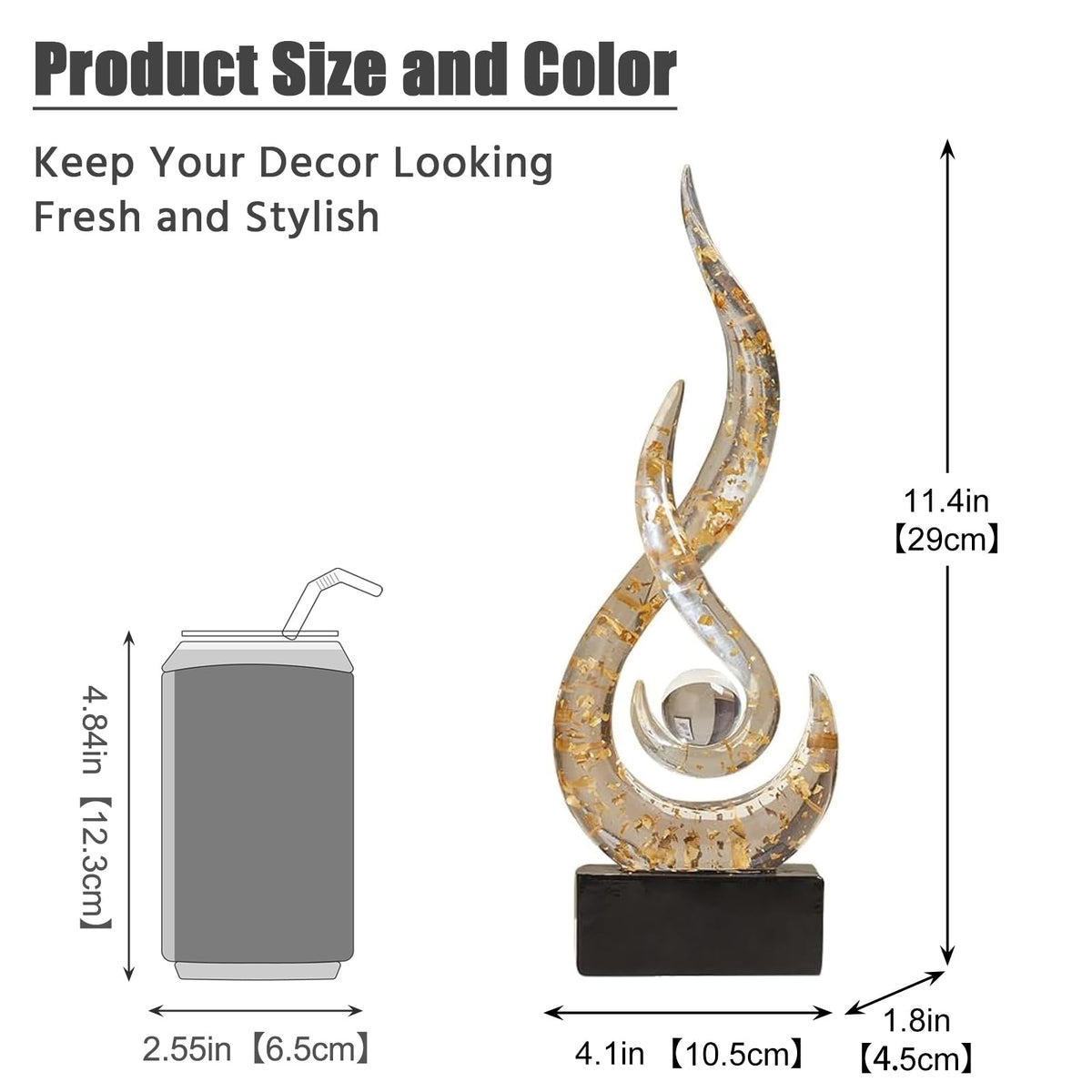 Modern Abstract Art Table Decoration Resin Flame Statue - XYQXYQ Official Imagery - 3