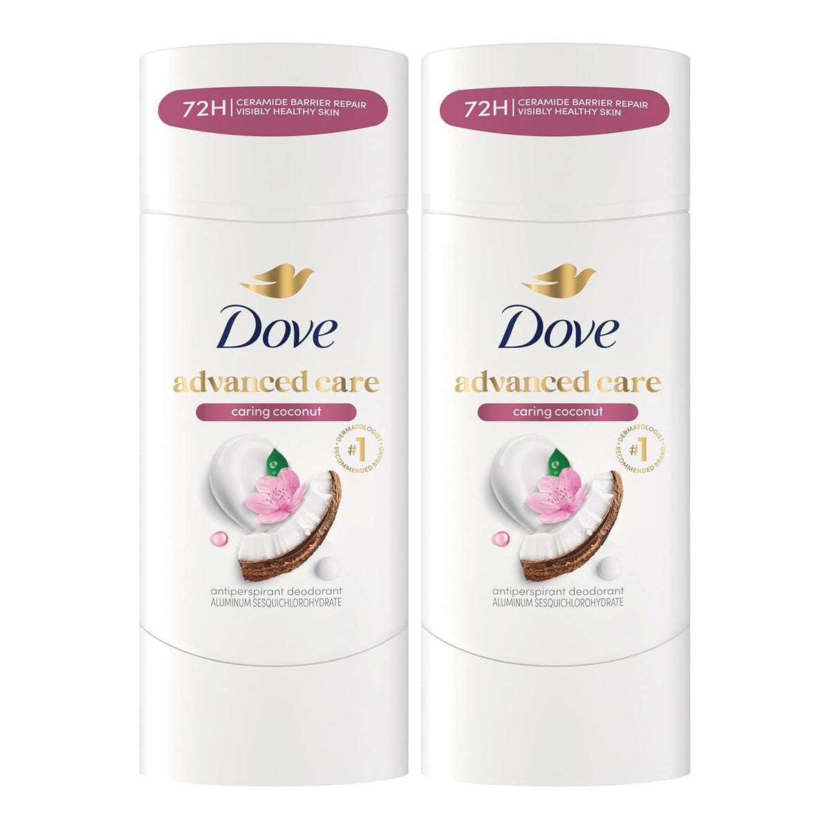 Dove Advanced Care Antiperspirant Caring Coconut 2 Count – product photo (Antiperspirant Deodorant)