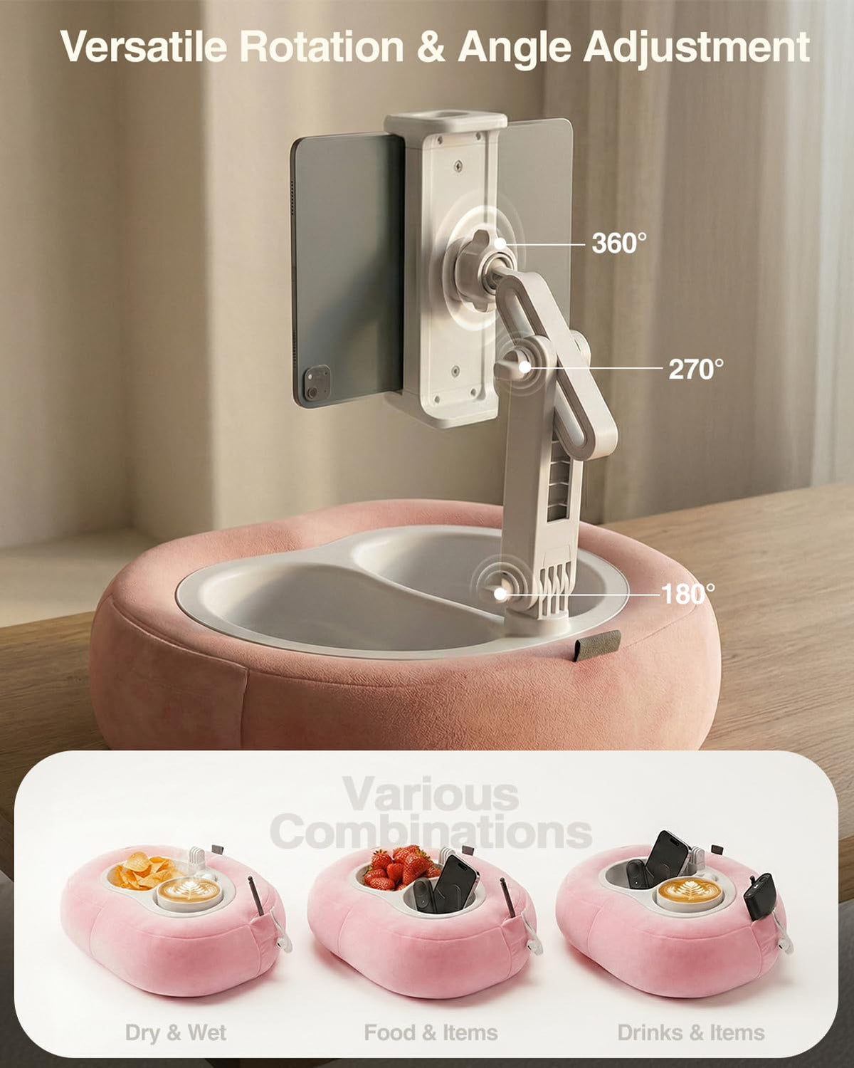 Miledi Tablet Pillow Stand for Bed with 360 Rotating Holder - Miledi Official Imagery - 7