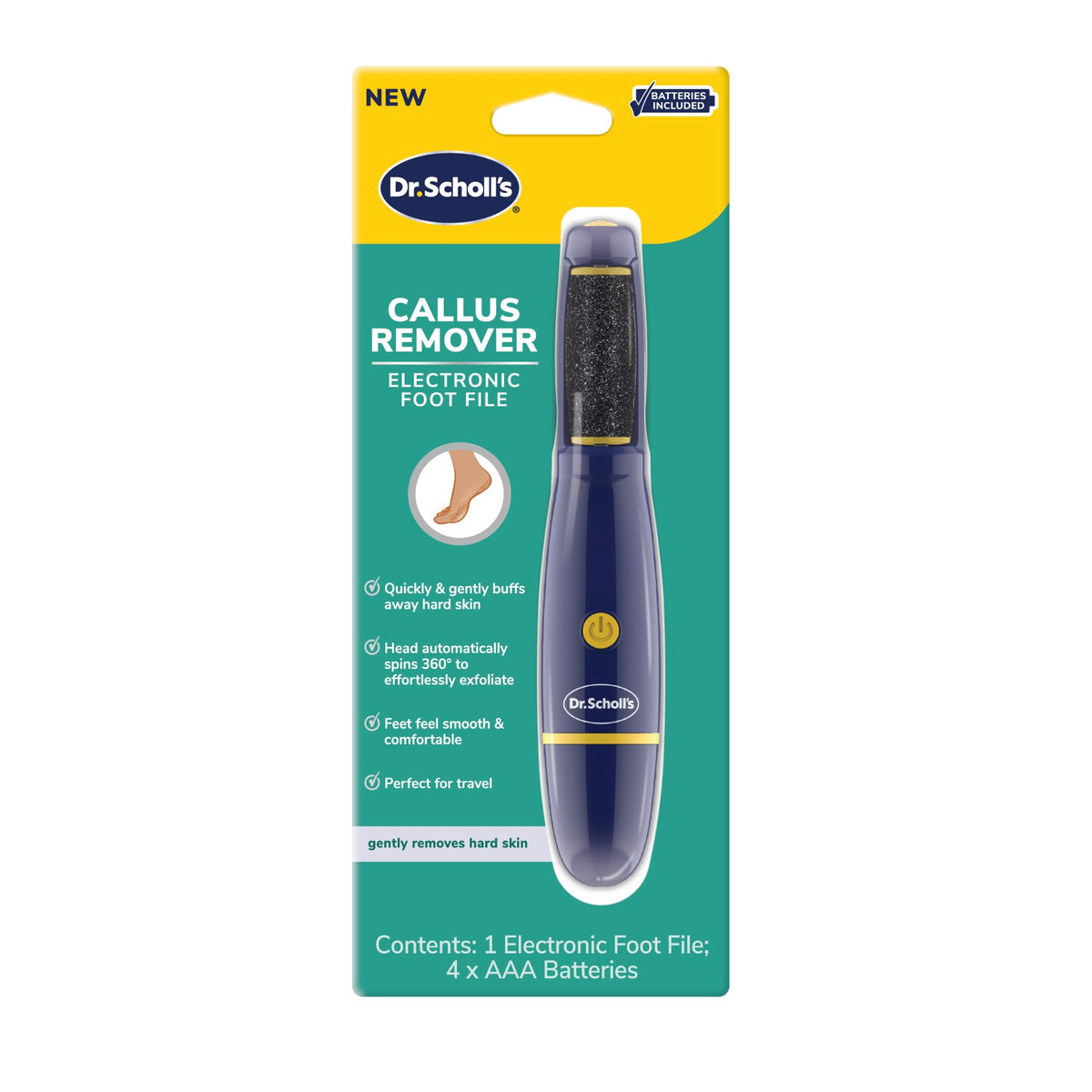 Dr. Scholl's Dr Scholl s Electric Foot Callus Remover for Feet Electric – Blue, Plastic