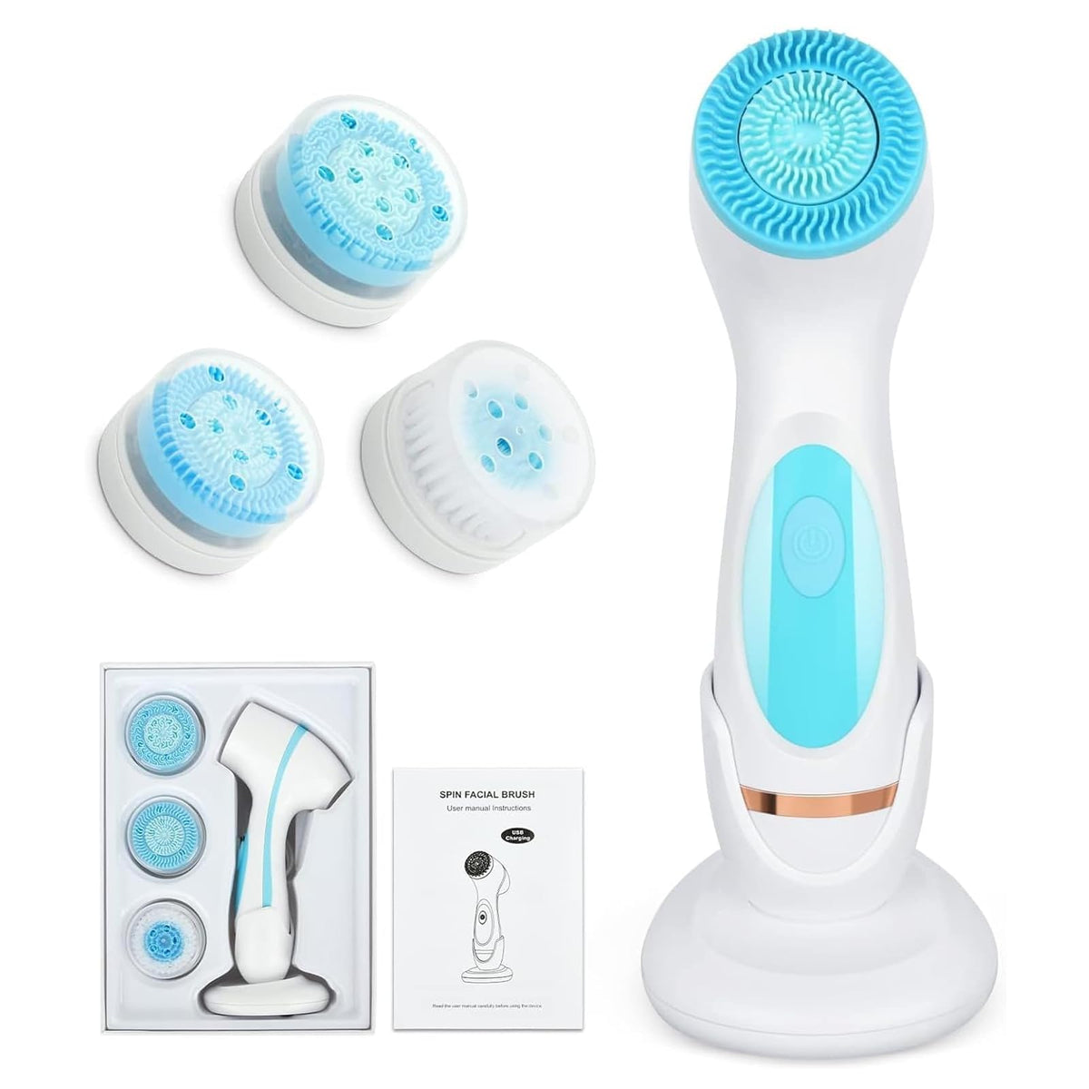 Facial Cleansing Brush 3 in 1 Electric Facial Cleansing - SINLOOG Official Imagery - 2
