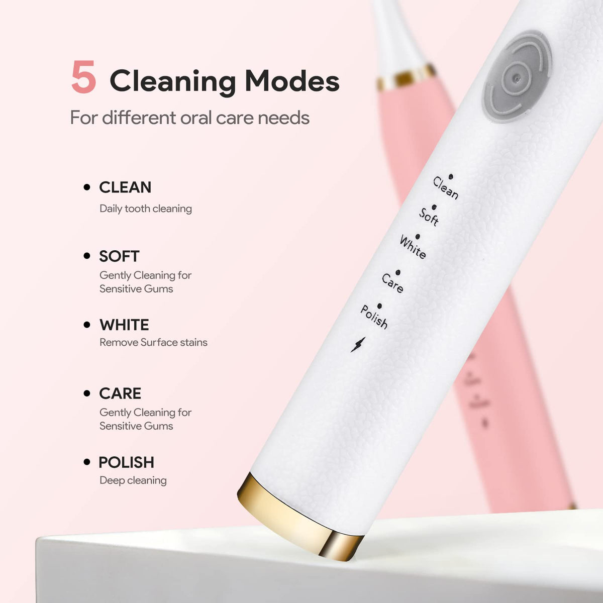 Dnil 2 Pack Rechargeable Sonic Toothbrush for Adults Long - Dnil Official Imagery - 4