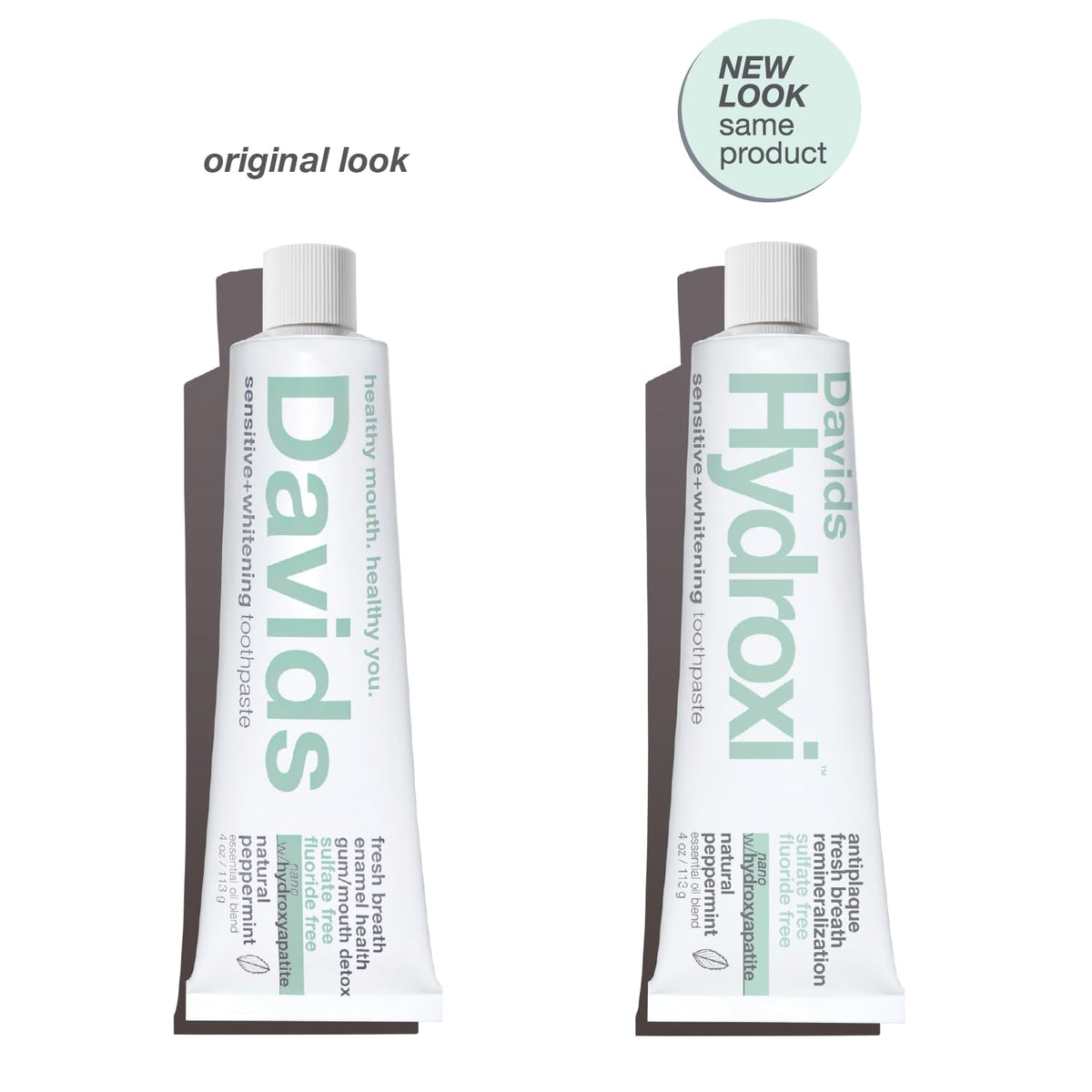 Davids Nano Hydroxyapatite Toothpaste Sensitive Whitening – packaging and label