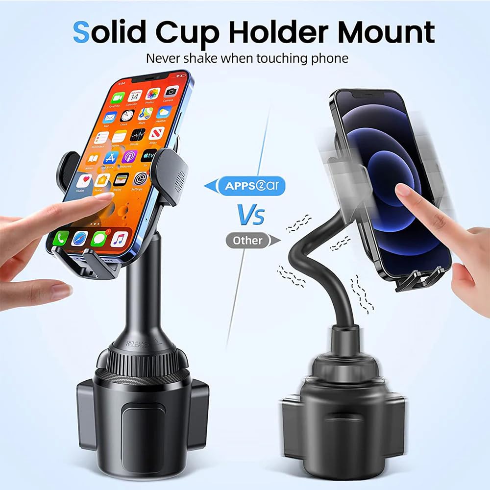 APPS2Car 15W Qi Fast Wireless Car Charger Solid Cup Holder - APPS2Car Official Imagery - 3