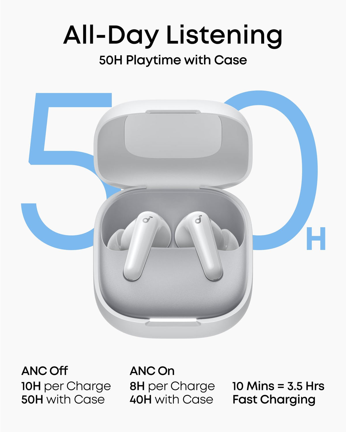 soundcore P31i by Anker Translation Earbuds with Real Time – full view, size 11 millimeters