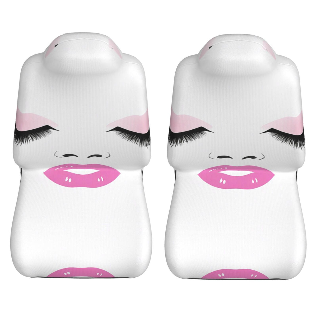 Eyelash Lip White Car Seat Covers Front Set 2pcs Universal - TOKLIHDTJ Official Imagery - 8