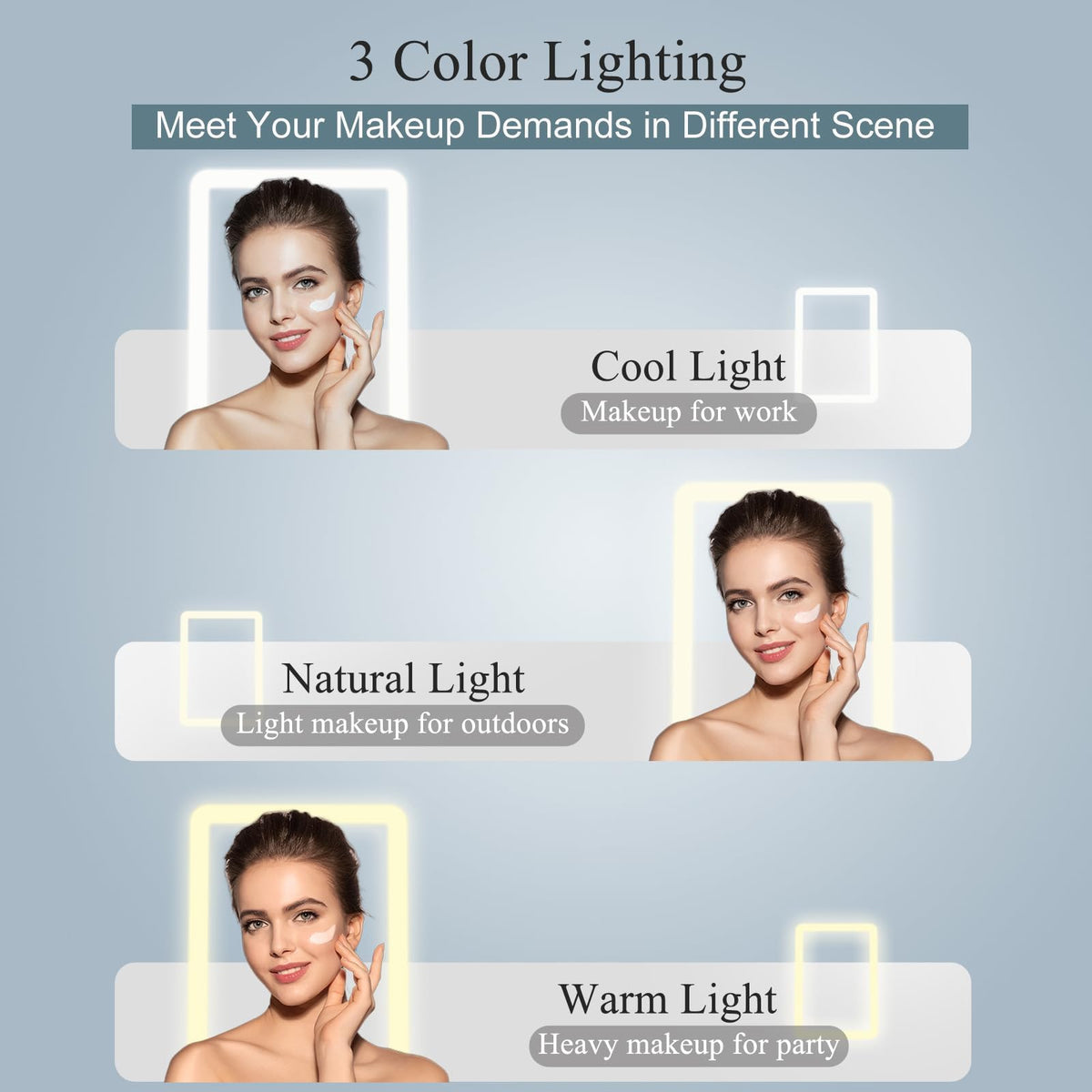FUNTOUCH Rechargeable Travel Makeup Mirror with 72 Led – packaging and label