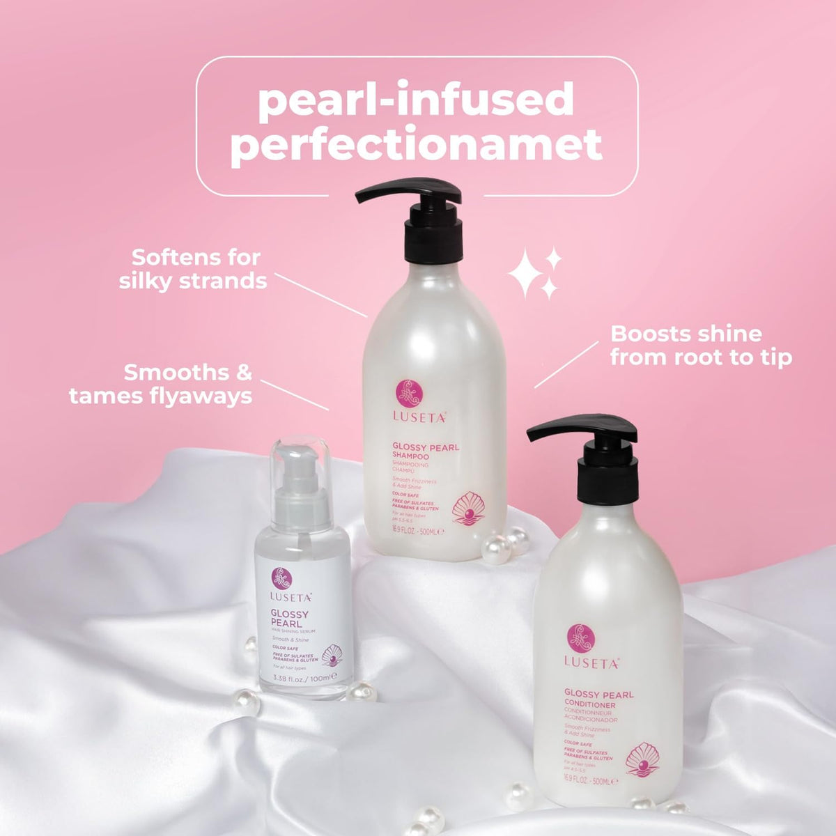 Luseta Glossy Pearl Hair Care Set Smooth Shine for Dull Hair - L LUSETA Official Imagery - 5