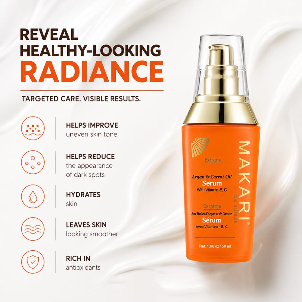 Makari Argan Carrot Oil Face Serum with Vitamins A E 1 7 Fl - MAKARI Official Imagery - 3
