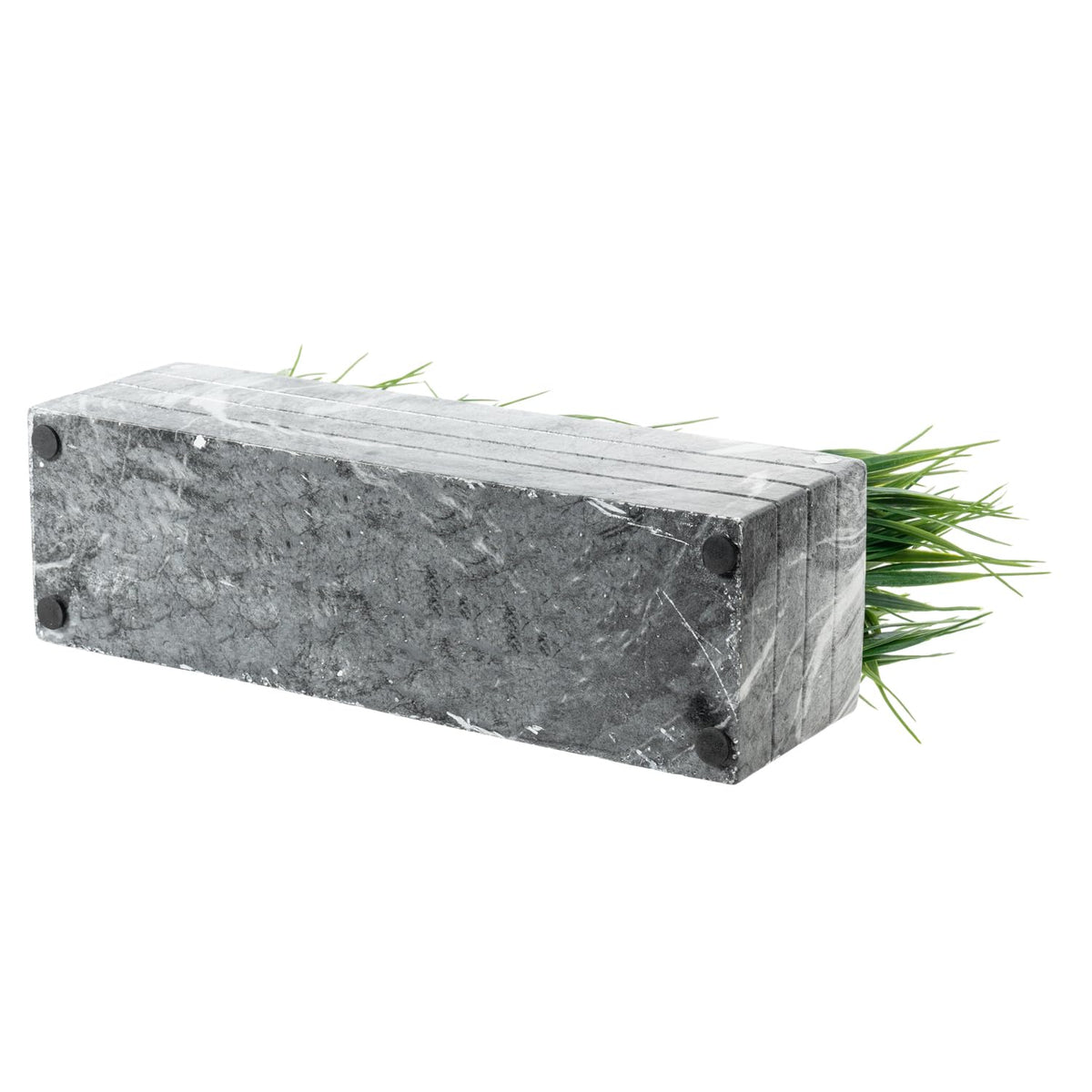 MyGift 14 Inch Artificial Green Grass Plant in Gray Marble - MyGift Official Imagery - 8