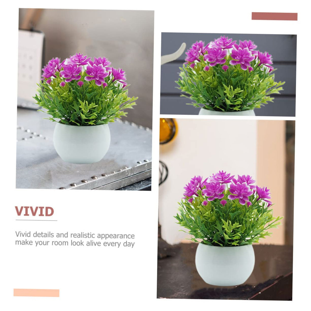 Alipis Plastic Flower 6 Pcs Artificial Potted Plant Fake - Alipis Official Imagery - 6