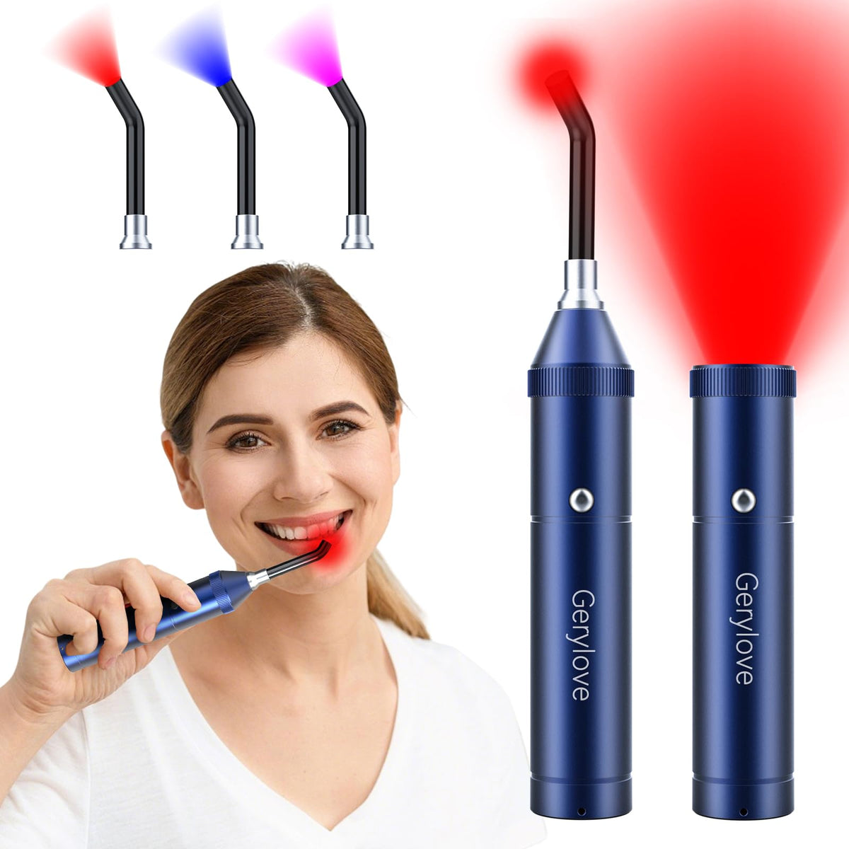 Red Light Therapy Wand Rechargeable Portable Red Infrared - GERYLOVE CARE Official Imagery - 1