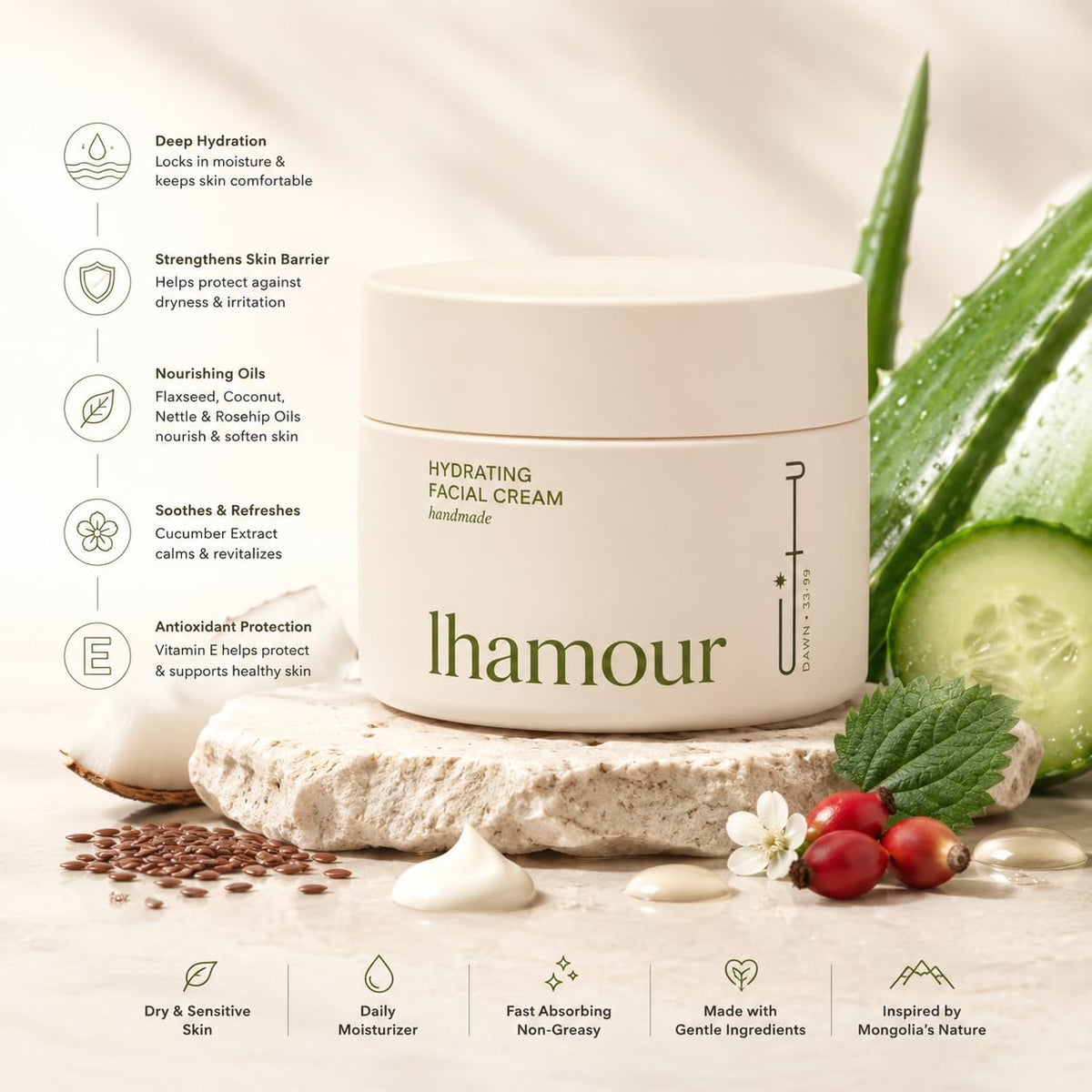 LHAMOUR Morning Dew Facial Cream - LHAMOUR Official Imagery - 4