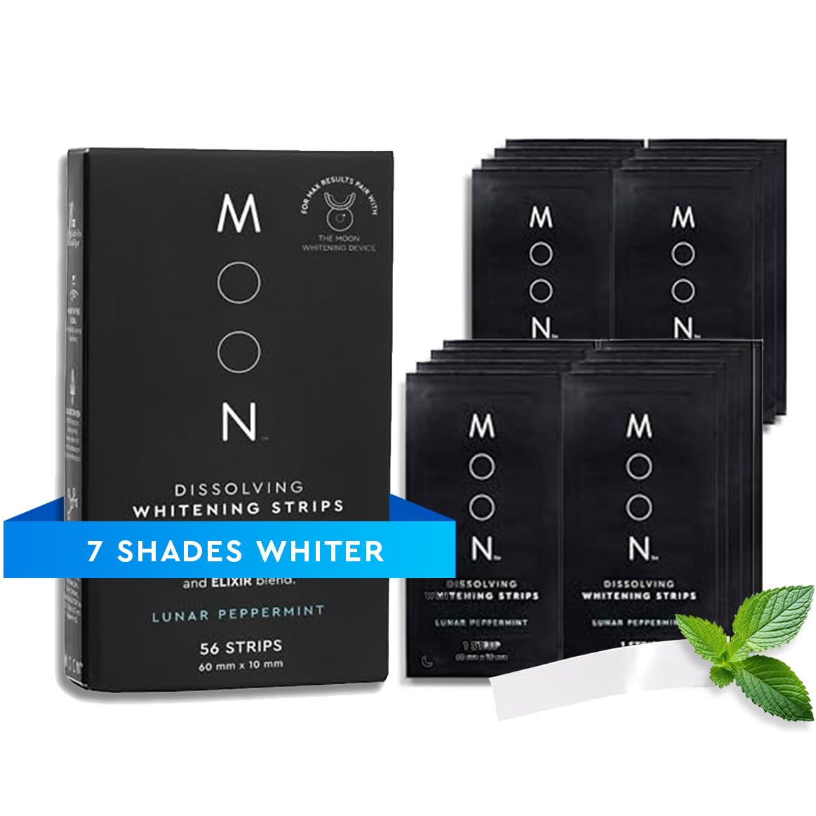 MOON Dissolving Teeth Whitening Strips 56 No Rinse White - MOON Official Imagery - 1