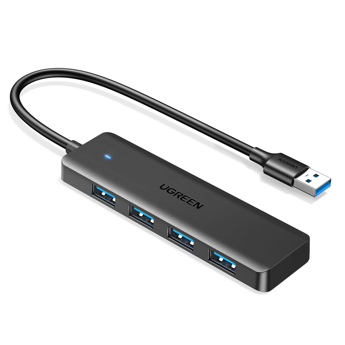 UGREEN USB 3 0 Hub 4 Ports USB A Splitter Ultra Slim USB – Black, Plastic