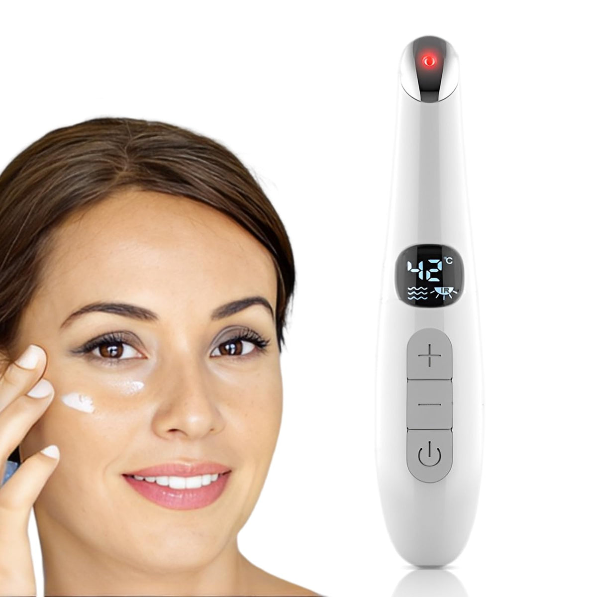 Heated Eye Wand 3 in 1 Vibrating Eye Lift Wand White - Vowleike Official Imagery - 2