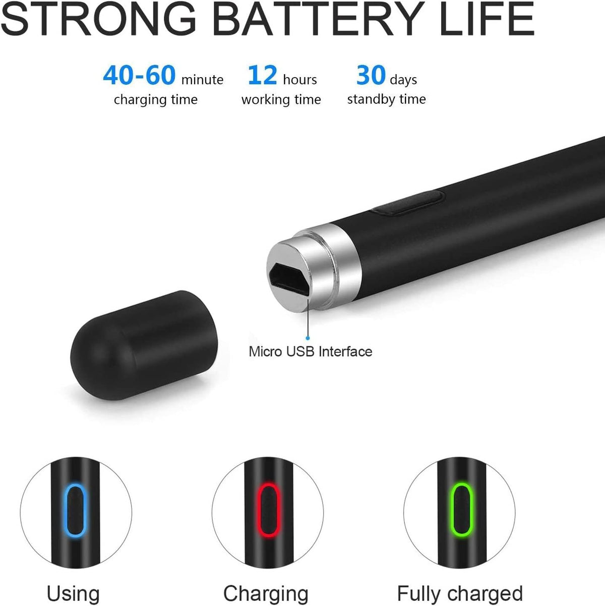 Active Stylus Pen Digital Capacitive Compatible with TCL 30 - Fonus Official Imagery - 6