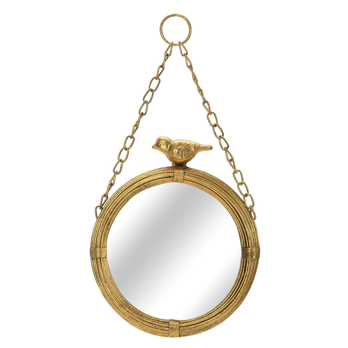 NIKKY HOME 6 7 Inch Decorative Small Hanging Mirrors Vintage – Gold, Iron